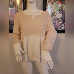 Long Sleeved High-low Twofer with Thumb Holes Size Medium